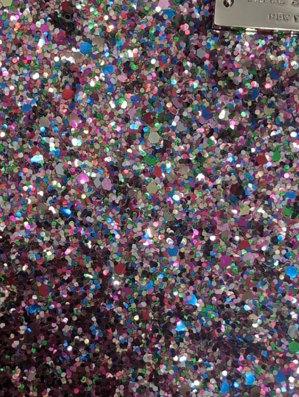 kate spade Multicolor Glitter Zip Pouch - Pink Trim